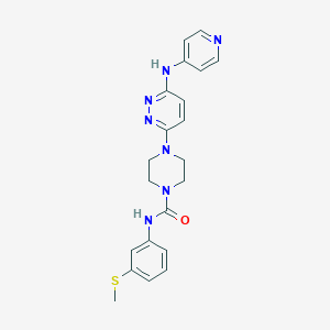 molecular formula C21H23N7OS B4462670 N-[3-(methylthio)phenyl]-4-[6-(4-pyridinylamino)-3-pyridazinyl]-1-piperazinecarboxamide 