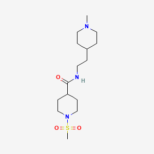 molecular formula C15H29N3O3S B4462684 N-[2-(1-methyl-4-piperidinyl)ethyl]-1-(methylsulfonyl)-4-piperidinecarboxamide 
