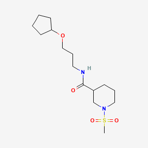 molecular formula C15H28N2O4S B4462690 N-[3-(cyclopentyloxy)propyl]-1-(methylsulfonyl)-3-piperidinecarboxamide 