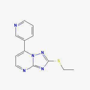 molecular formula C12H11N5S B4462717 2-(ethylthio)-7-(3-pyridinyl)[1,2,4]triazolo[1,5-a]pyrimidine 