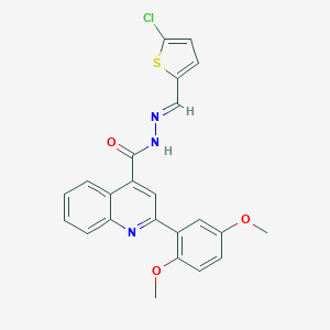 molecular formula C23H18ClN3O3S B446275 N'-[(5-chloro-2-thienyl)methylene]-2-(2,5-dimethoxyphenyl)-4-quinolinecarbohydrazide 