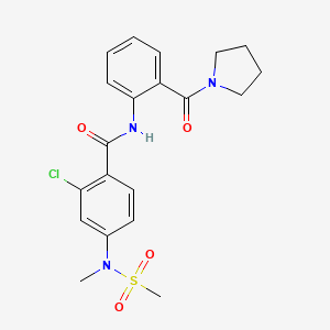 molecular formula C20H22ClN3O4S B4462770 2-chloro-4-[methyl(methylsulfonyl)amino]-N-[2-(1-pyrrolidinylcarbonyl)phenyl]benzamide 