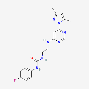 N-(2-{[6-(3,5-dimethyl-1H-pyrazol-1-yl)-4-pyrimidinyl]amino}ethyl)-N'-(4-fluorophenyl)urea