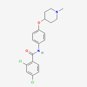 molecular formula C19H20Cl2N2O2 B4462790 2,4-dichloro-N-{4-[(1-methyl-4-piperidinyl)oxy]phenyl}benzamide 