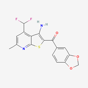 molecular formula C17H12F2N2O3S B4462807 [3-amino-4-(difluoromethyl)-6-methylthieno[2,3-b]pyridin-2-yl](1,3-benzodioxol-5-yl)methanone 