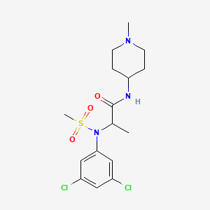 molecular formula C16H23Cl2N3O3S B4462808 N~2~-(3,5-dichlorophenyl)-N~1~-(1-methyl-4-piperidinyl)-N~2~-(methylsulfonyl)alaninamide 