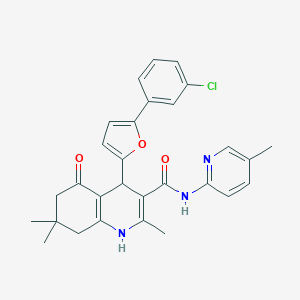 4-[5-(3-chlorophenyl)-2-furyl]-2,7,7-trimethyl-N-(5-methyl-2-pyridinyl)-5-oxo-1,4,5,6,7,8-hexahydro-3-quinolinecarboxamide