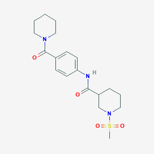 molecular formula C19H27N3O4S B4462835 1-(methylsulfonyl)-N-[4-(1-piperidinylcarbonyl)phenyl]-3-piperidinecarboxamide 