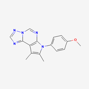 molecular formula C16H15N5O B4462848 7-(4-methoxyphenyl)-8,9-dimethyl-7H-pyrrolo[3,2-e][1,2,4]triazolo[1,5-c]pyrimidine 
