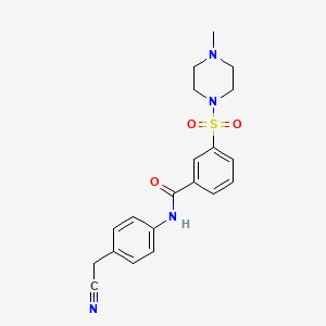 molecular formula C20H22N4O3S B4462859 N-[4-(cyanomethyl)phenyl]-3-[(4-methyl-1-piperazinyl)sulfonyl]benzamide 