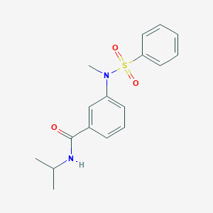 molecular formula C17H20N2O3S B4462860 N-isopropyl-3-[methyl(phenylsulfonyl)amino]benzamide 