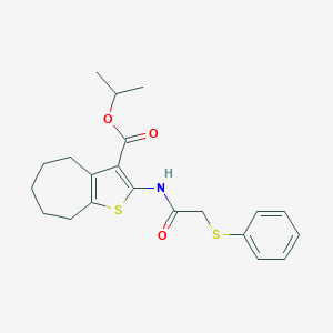 isopropyl 2-{[(phenylsulfanyl)acetyl]amino}-5,6,7,8-tetrahydro-4H-cyclohepta[b]thiophene-3-carboxylate