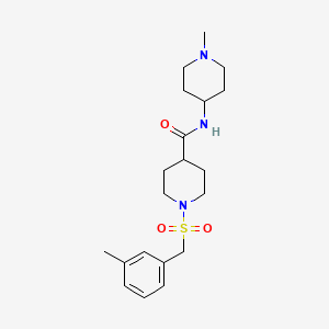 molecular formula C20H31N3O3S B4462891 1-[(3-methylbenzyl)sulfonyl]-N-(1-methyl-4-piperidinyl)-4-piperidinecarboxamide 