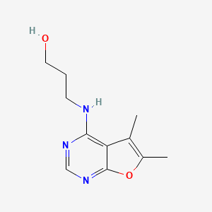 molecular formula C11H15N3O2 B4462899 3-[(5,6-dimethylfuro[2,3-d]pyrimidin-4-yl)amino]-1-propanol 