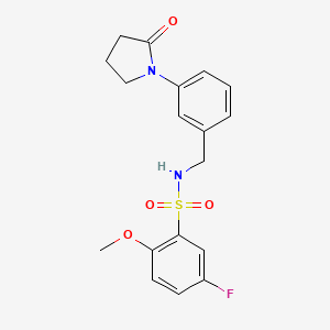 molecular formula C18H19FN2O4S B4462904 5-fluoro-2-methoxy-N-[3-(2-oxo-1-pyrrolidinyl)benzyl]benzenesulfonamide 