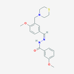 3-methoxy-N'-[4-methoxy-3-(4-thiomorpholinylmethyl)benzylidene]benzohydrazide