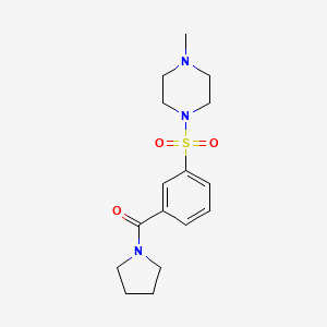 molecular formula C16H23N3O3S B4462934 1-methyl-4-{[3-(1-pyrrolidinylcarbonyl)phenyl]sulfonyl}piperazine 