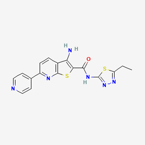 3-amino-N-(5-ethyl-1,3,4-thiadiazol-2-yl)-6-(4-pyridinyl)thieno[2,3-b]pyridine-2-carboxamide