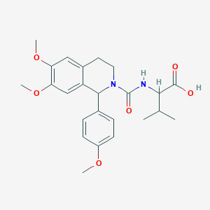 molecular formula C24H30N2O6 B4462945 N-{[6,7-dimethoxy-1-(4-methoxyphenyl)-3,4-dihydro-2(1H)-isoquinolinyl]carbonyl}valine 
