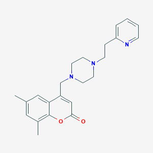 6,8-dimethyl-4-({4-[2-(2-pyridinyl)ethyl]-1-piperazinyl}methyl)-2H-chromen-2-one