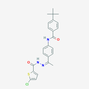 4-tert-butyl-N-(4-{N-[(5-chloro-2-thienyl)carbonyl]ethanehydrazonoyl}phenyl)benzamide