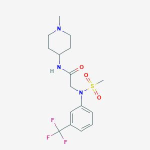 molecular formula C16H22F3N3O3S B4462973 N~1~-(1-methyl-4-piperidinyl)-N~2~-(methylsulfonyl)-N~2~-[3-(trifluoromethyl)phenyl]glycinamide 