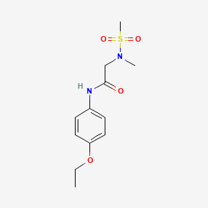 molecular formula C12H18N2O4S B4462994 N-(4-ethoxyphenyl)-2-[methyl(methylsulfonyl)amino]acetamide 