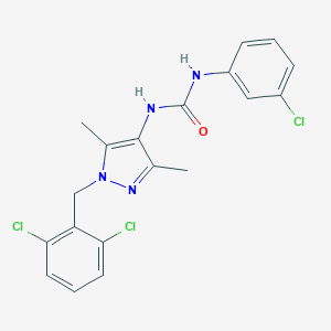 molecular formula C19H17Cl3N4O B446300 1-(3-chlorophenyl)-3-[1-(2,6-dichlorobenzyl)-3,5-dimethyl-1H-pyrazol-4-yl]urea 