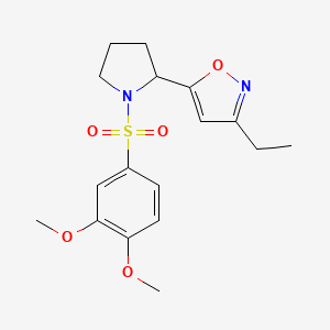 molecular formula C17H22N2O5S B4463005 5-{1-[(3,4-dimethoxyphenyl)sulfonyl]-2-pyrrolidinyl}-3-ethylisoxazole 