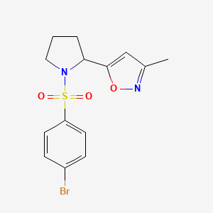 molecular formula C14H15BrN2O3S B4463009 5-{1-[(4-bromophenyl)sulfonyl]-2-pyrrolidinyl}-3-methylisoxazole 