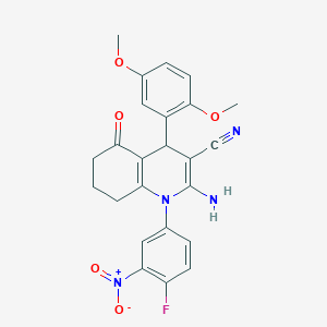 2-Amino-4-(2,5-dimethoxyphenyl)-1-(4-fluoro-3-nitrophenyl)-5-oxo-1,4,5,6,7,8-hexahydroquinoline-3-carbonitrile