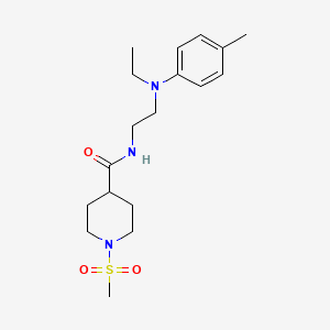 molecular formula C18H29N3O3S B4463012 N-{2-[ethyl(4-methylphenyl)amino]ethyl}-1-(methylsulfonyl)-4-piperidinecarboxamide 