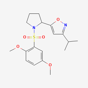 molecular formula C18H24N2O5S B4463021 5-{1-[(2,5-dimethoxyphenyl)sulfonyl]-2-pyrrolidinyl}-3-isopropylisoxazole 