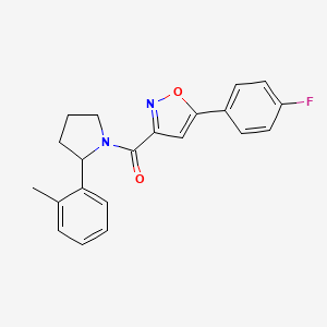 molecular formula C21H19FN2O2 B4463024 5-(4-fluorophenyl)-3-{[2-(2-methylphenyl)-1-pyrrolidinyl]carbonyl}isoxazole 