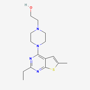 molecular formula C15H22N4OS B4463046 2-[4-(2-ethyl-6-methylthieno[2,3-d]pyrimidin-4-yl)-1-piperazinyl]ethanol 