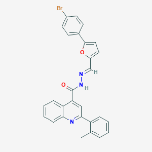 molecular formula C28H20BrN3O2 B446306 N'-{[5-(4-bromophenyl)-2-furyl]methylene}-2-(2-methylphenyl)-4-quinolinecarbohydrazide 
