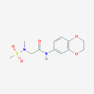 molecular formula C12H16N2O5S B4463064 N~1~-(2,3-dihydro-1,4-benzodioxin-6-yl)-N~2~-methyl-N~2~-(methylsulfonyl)glycinamide 