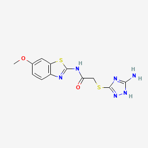 2-[(3-amino-1H-1,2,4-triazol-5-yl)thio]-N-(6-methoxy-1,3-benzothiazol-2-yl)acetamide