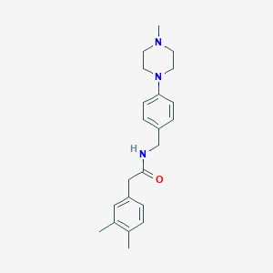molecular formula C22H29N3O B4463087 2-(3,4-dimethylphenyl)-N-[4-(4-methyl-1-piperazinyl)benzyl]acetamide 