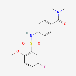 molecular formula C16H17FN2O4S B4463100 4-{[(5-fluoro-2-methoxyphenyl)sulfonyl]amino}-N,N-dimethylbenzamide 