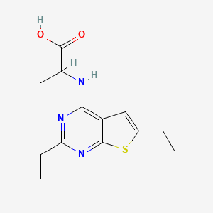 molecular formula C13H17N3O2S B4463111 N-(2,6-diethylthieno[2,3-d]pyrimidin-4-yl)alanine 