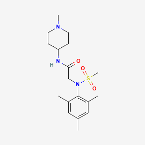 molecular formula C18H29N3O3S B4463115 N~2~-mesityl-N~1~-(1-methyl-4-piperidinyl)-N~2~-(methylsulfonyl)glycinamide 