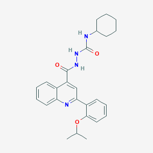 molecular formula C26H30N4O3 B446314 N-cyclohexyl-2-{[2-(2-isopropoxyphenyl)-4-quinolinyl]carbonyl}hydrazinecarboxamide 
