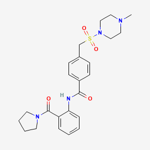 molecular formula C24H30N4O4S B4463142 4-{[(4-methyl-1-piperazinyl)sulfonyl]methyl}-N-[2-(1-pyrrolidinylcarbonyl)phenyl]benzamide 