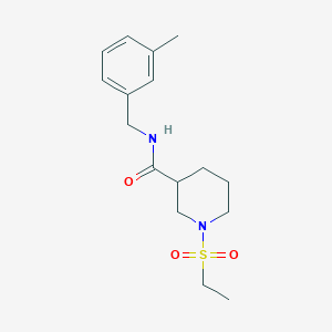 molecular formula C16H24N2O3S B4463146 1-(ETHANESULFONYL)-N-[(3-METHYLPHENYL)METHYL]PIPERIDINE-3-CARBOXAMIDE 