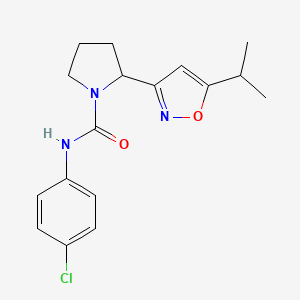 molecular formula C17H20ClN3O2 B4463169 N-(4-chlorophenyl)-2-(5-isopropyl-3-isoxazolyl)-1-pyrrolidinecarboxamide 