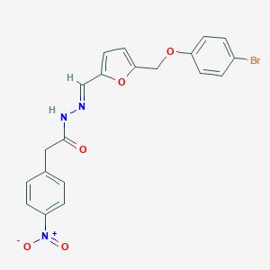 molecular formula C20H16BrN3O5 B446318 N'-({5-[(4-bromophenoxy)methyl]-2-furyl}methylene)-2-{4-nitrophenyl}acetohydrazide 