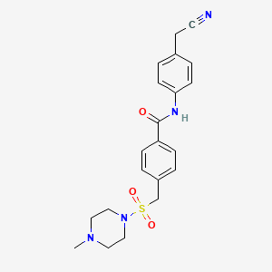 N-[4-(cyanomethyl)phenyl]-4-{[(4-methyl-1-piperazinyl)sulfonyl]methyl}benzamide