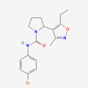 molecular formula C17H20BrN3O2 B4463208 N-(4-bromophenyl)-2-(5-ethyl-3-methyl-4-isoxazolyl)-1-pyrrolidinecarboxamide 