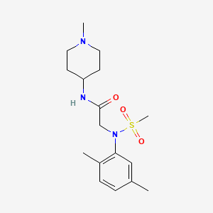 molecular formula C17H27N3O3S B4463213 N~2~-(2,5-dimethylphenyl)-N~1~-(1-methyl-4-piperidinyl)-N~2~-(methylsulfonyl)glycinamide 
